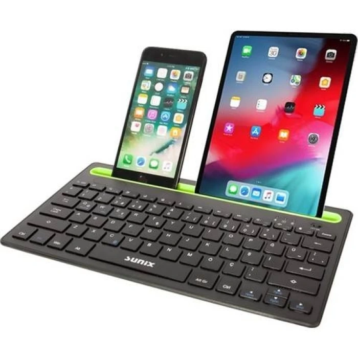 Sunix KYB01 PC/Laptop/Android/iOS Uyumlu Bluetooth Kablosuz Standlı Klavye Türkçe Q