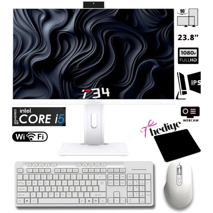 T34 i5-3470 16GB RAM 256GB SSD 24 Pivot Webcam WiFi All in One Bilgisayar