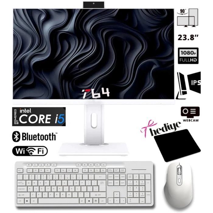 T64 i5-6400 16GB RAM 256GB SSD 24 Pivot Webcam Bluetooth - WiFi All in One Bilgisayar