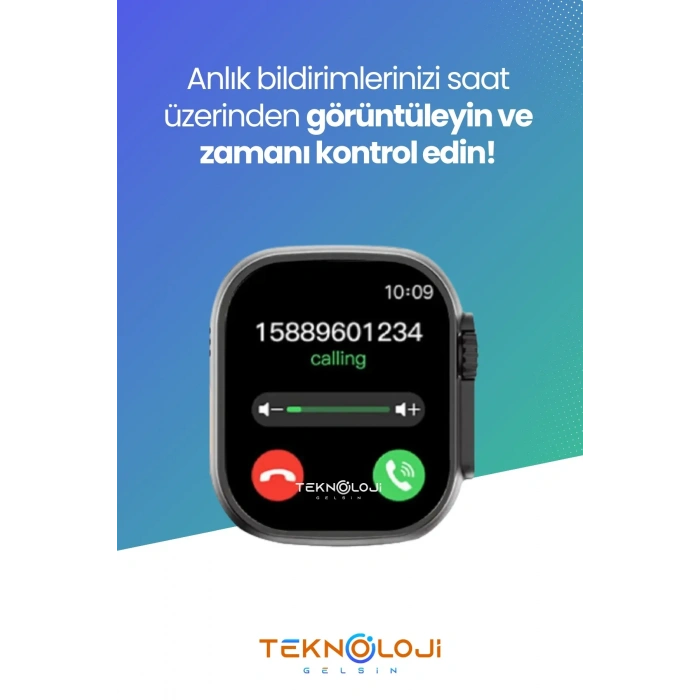 T800 Ultra Watch 8 Ultra Smart Watch Akıllı Saat 45mm 1.99inc 3 Tuş Aktif