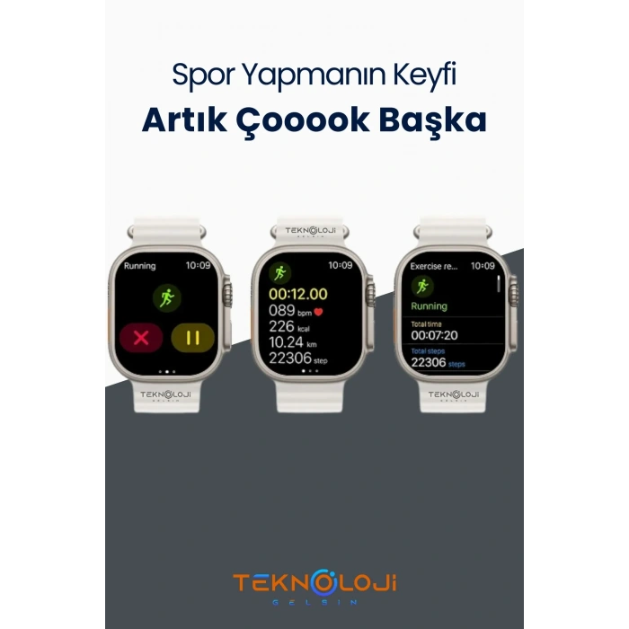 T800 Ultra Watch 8 Ultra Smart Watch Akıllı Saat 45mm 1.99inc 3 Tuş Aktif