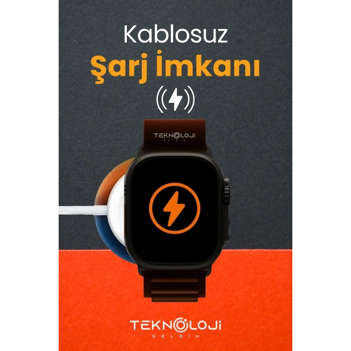 T800 Ultra Watch 8 Ultra Smart Watch Akıllı Saat 45mm 1.99inc 3 Tuş Aktif