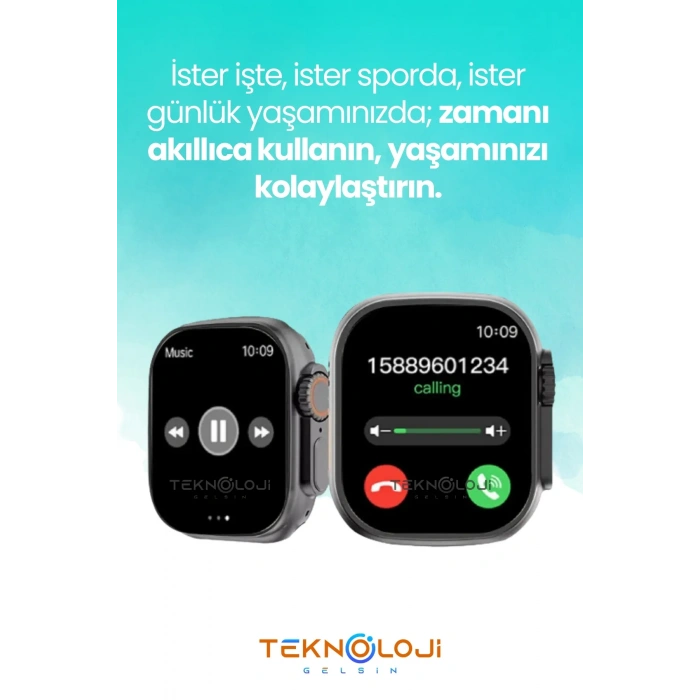 T800 Ultra Watch 8 Ultra Smart Watch Akıllı Saat 45mm 1.99inc 3 Tuş Aktif