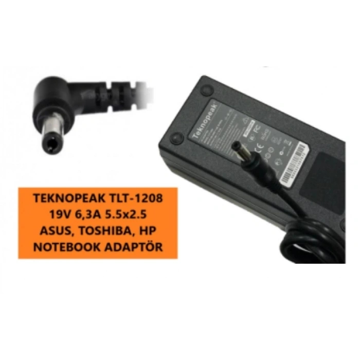 Teknopeak Tlt-1208 Notebook Adaptörü 120w 5.5mm 2.5mm 19v 6.3a16