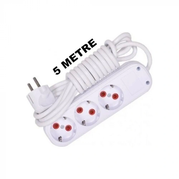 Topraklı 3lü 5 m Grup Priz