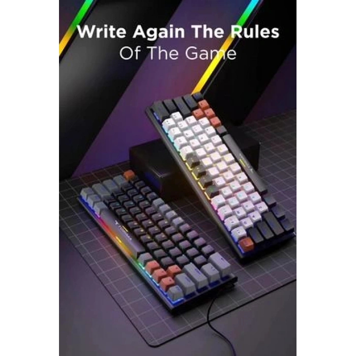 Torima Tk-06 Beyaz Mekanik Blue Switch Rgb Işıklı Kablolu Q Klavye