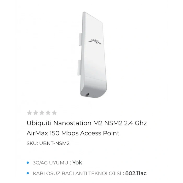 Ubiquiti Nanostation M2 NSM2 2.4 Ghz AirMax 150 Mbps Access Point