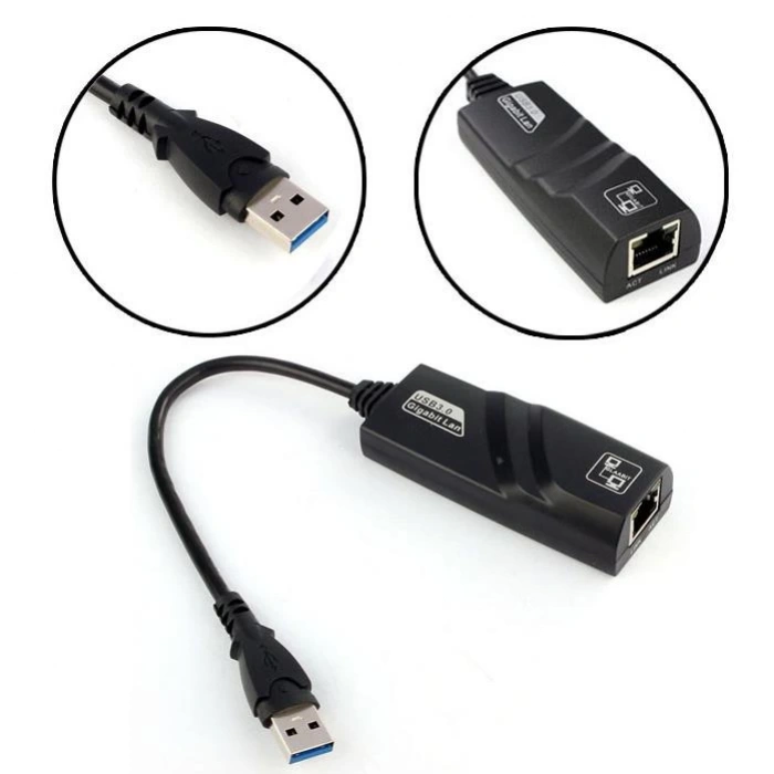 Usb 3.0 To Ethernet Çevirici Dönüştürücü Adaptör (Gigabit destekli)