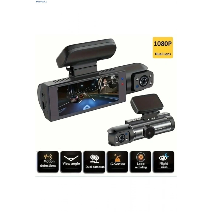 V9 ÜÇ LENSLİ ARAÇ İÇİ DİKİZ GPS DASHCAM WIFI ARABA KAMERASI