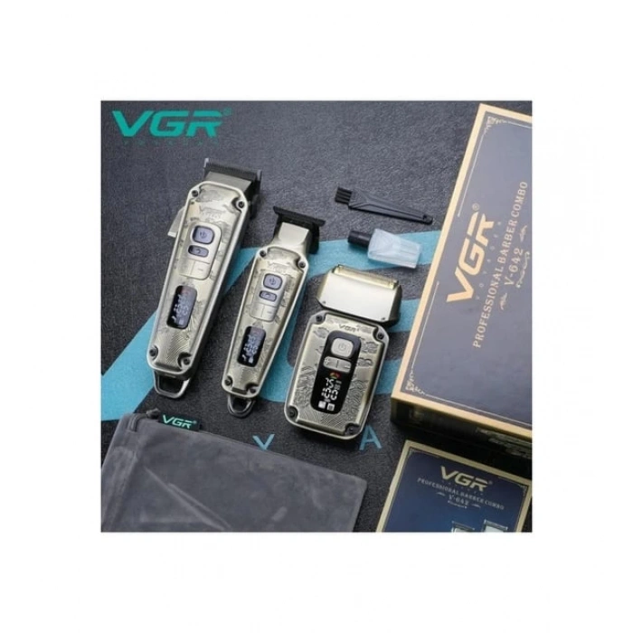 VGR V-642 Profesyonel Saç Sakal Ense Elektrikli Tıraş Makinesi Seti