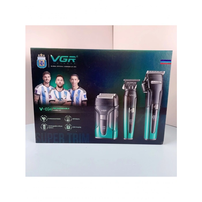 Vgr Voyager V-694 Profesyonel Şarjlı Traş Makinesi Seti - 3ü 1 Arada