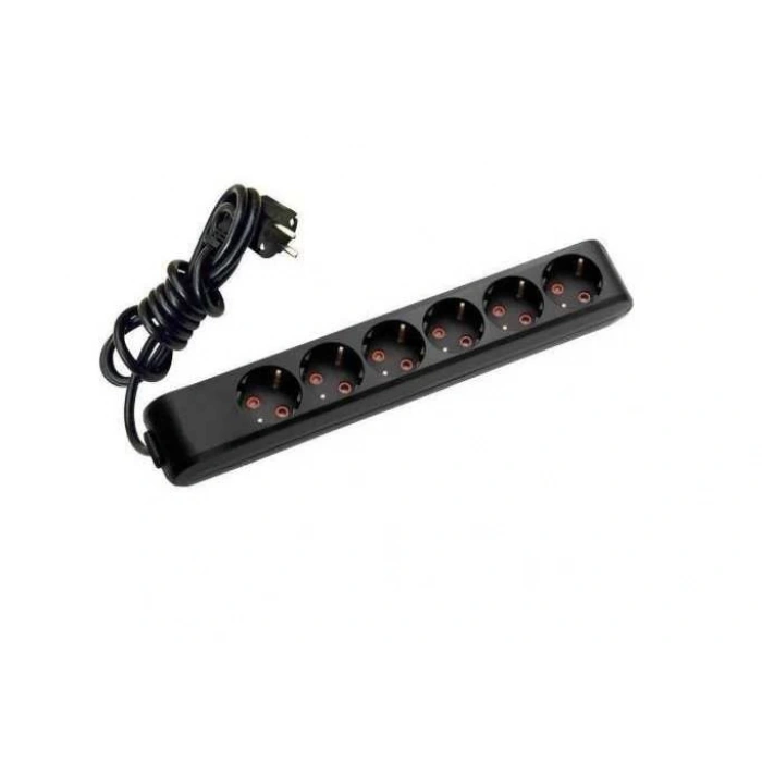 Viko Multi-Let Siyah Altılı Priz Topraklı 2 Mt (Çocuk Korumalı