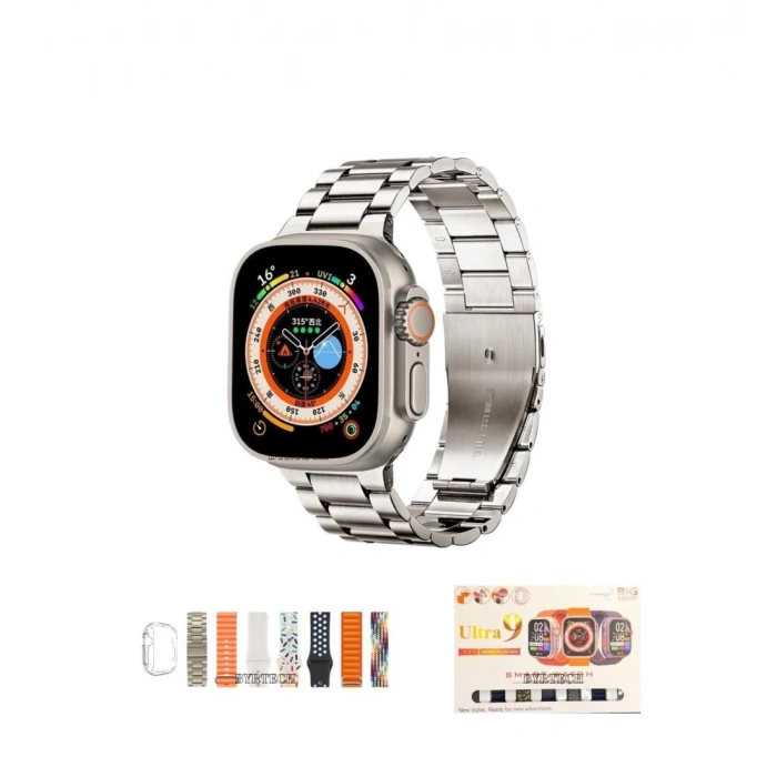 Watch Ultra 9 Ekran Koruyuculu 7 Kordonlu Bildirim Arama Destekli Akıllı Saat