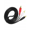 HADRON HDX1031 AUX3.5 (M) TO 2RCA (M) KABLO 2LINE GOLD 3M SİYAH