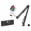 Hadron M835W Profesyonel Ayarlanabilir Masa Kolu Askılı RGB Gaming Mikrofon 192kHz/24Bit USB Type-C Beyaz