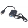 Hdmi To Vga Ses Destekli Monitör Dönüştürücü Kablo Çevirici Adaptör