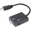 Hdmi To Vga Ses Destekli Monitör Dönüştürücü Kablo Çevirici Adaptör