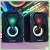 LEERFEI Bilgisayar Hoparlörü Rgb Led Işıklı Gaming Oyuncu Hoparlörü 3.5mm Jack Usb Speaker 1+1 Ses Sistemi