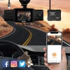 M8 ÇİFT LENSLİ ARAÇ İÇİ DİKİZ GPS DASHCAM WIFI ARABA KAMERASI
