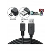 Mini USB 5 Pin Kablo 1.5 Metre Data Şarj Kablosu USB to Mini B – Siyah