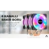 Revenge Cold Frost 603 Kule Tipi 3 Fanlı Rainbow Gaming İşlemci Fanı 6 Bakır Kanallı Cpu Fan