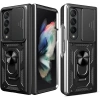 Samsung Galaxy Z Fold 4 Kılıf Kamera Korumalı Sürgülü Yüzüklü Armor Military Tank Koruyucu Kapak