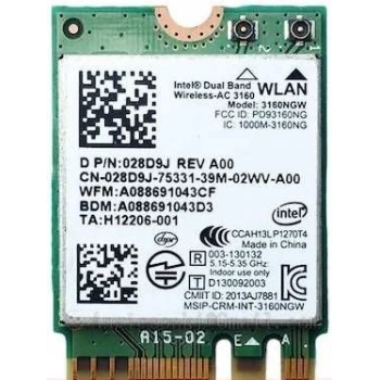 5G İNTEL AC 3160NGW çift bant 2.4/5.8Ghz Bluetooth 4.0