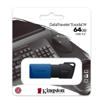 64 GB USB3.2 KINGSTON DATA TRAVELER EXODIA M SIYAH/MAVI (DTXM/64GB)