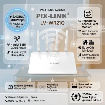 Pix-Link LV-WR21Q Wifi-N Router Wifi Sinyal Güçlendirici