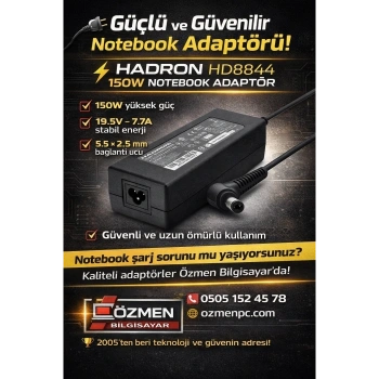 HD8844 NOTEBOOK ADAPTÖR 150W 19.5V 7.7A 5.5*2.5 LENOVO TOSHIBA MONSTER