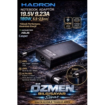 GXHH3 NOTEBOOK ADAPTÖR 19.5V 9.23A 180W 5.5*2.5 MONSTER ASUS CASPER