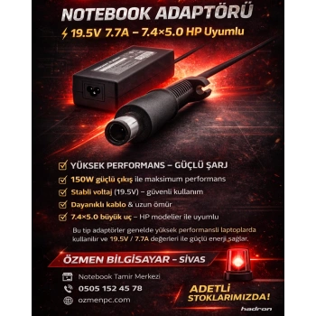 Notebook Adaptörü 19.5V 7.7A 7.4*5.0 150W Hp (Gxhh4)