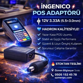 INGENICO YAZAR KASA POS UYUMLU ADAPTÖR 12V 3,33A 5.5*3,0