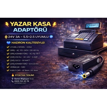 YAZAR KASA ADAPTÖRÜ 24V 3A 5.5*2.5