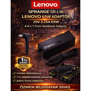 Sprange SR-L16 Lenovo Uyumlu 20V 3.25A 4.0*1.7 mm Notebook Adaptör