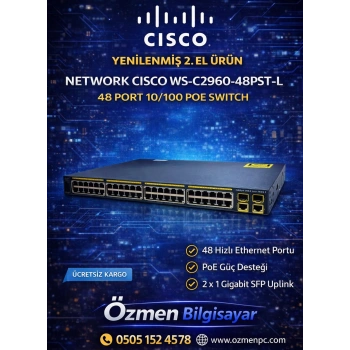 NETWORK CISCO WS-C2960-48PST-L 48 PORT 10/100 POE SWITCH