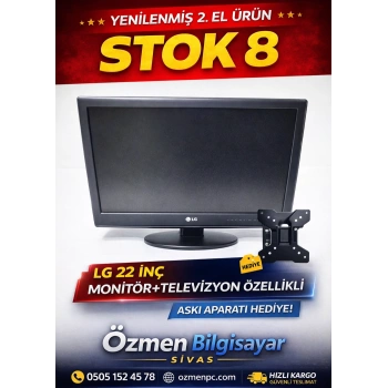 LG 22 İNCH MONTÖR+TELEVİZYON ÖZELLİKLİ (ASKI APARATI HEDİYE)
