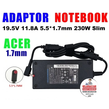Acer Nitro 5 Notebook Adaptörü 19.5V 11.8A 5.5*1.7Mm 230W Slim Acer (Hadron Hd8896)