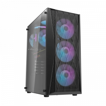 AIGO DK352 650W 80+ USB3.0 4x12CM FAN TEMPERLI CAM SIYAH E-ATX KASA