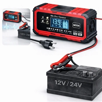 Akü Şarj ve Onarım Cihazı - 12V 15A-24V 8A Otomatik Seçim Dijital Ekran