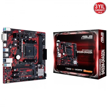 ASUS B450M-DRAGON AM4 DDR4 SES GLAN HDMI/DVI SATA3 USB3.1 mATX