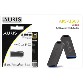Auris AUM256 USB 3,0 Metal Flash Bellek 256GB Siyah