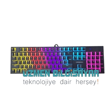 Carboon MK1001 Kablolu Mekanik Blue Switch 9 Modlu Rgb Işıklı Gaming Klavye Siyah