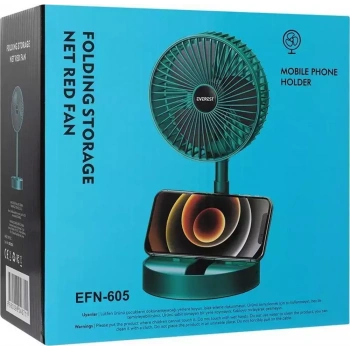 Everest Efn-605 Vantilatör Usb Şarjlı 800Mah 18Cm Yeşil