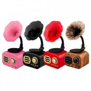 FT-05 MİNİ AHŞAP GRAMAFON BLUETOOTH RADİO HOPARLÖR