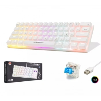 G508B Kablolu Oyuncu Mini Klavye Mekanik Blue Switch Rgb Q Beyaz