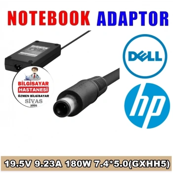 GXHH5 NOTEBOOK ADAPTÖR 19.5V 9.23A 180W 7.4*5.0 DELL HP