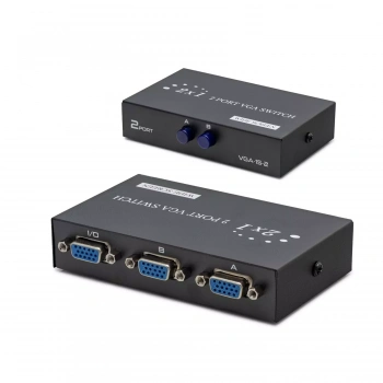 HADRON HDX1280 SWITCH VGA 2 GİRİŞ 1 ÇIKIŞ 54 MHZ DÜĞMELİ GEÇİŞ