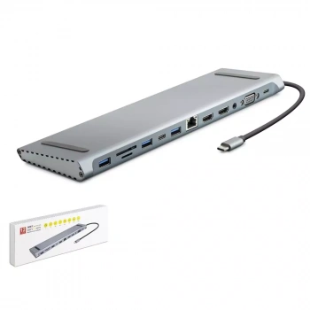 Hadron Hdx7855 Type-C HDTV Combo – 12in1 Hub