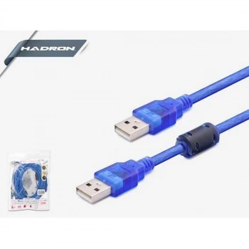 HADRON HR4021/100 USB KABLO ERKEK/ERKEK 30 CM TRANSPARENT